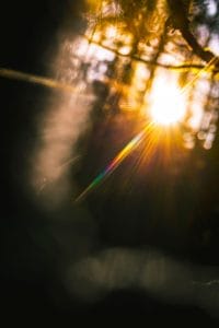 sun light on a dark room